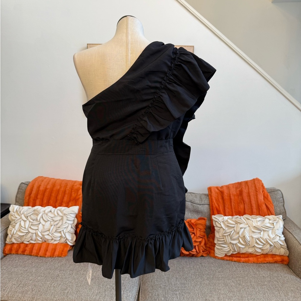 ❣️🆕ASOS Design One Shoulder Ruffle Detail Black Dress❣️ - Picture 7 of 10